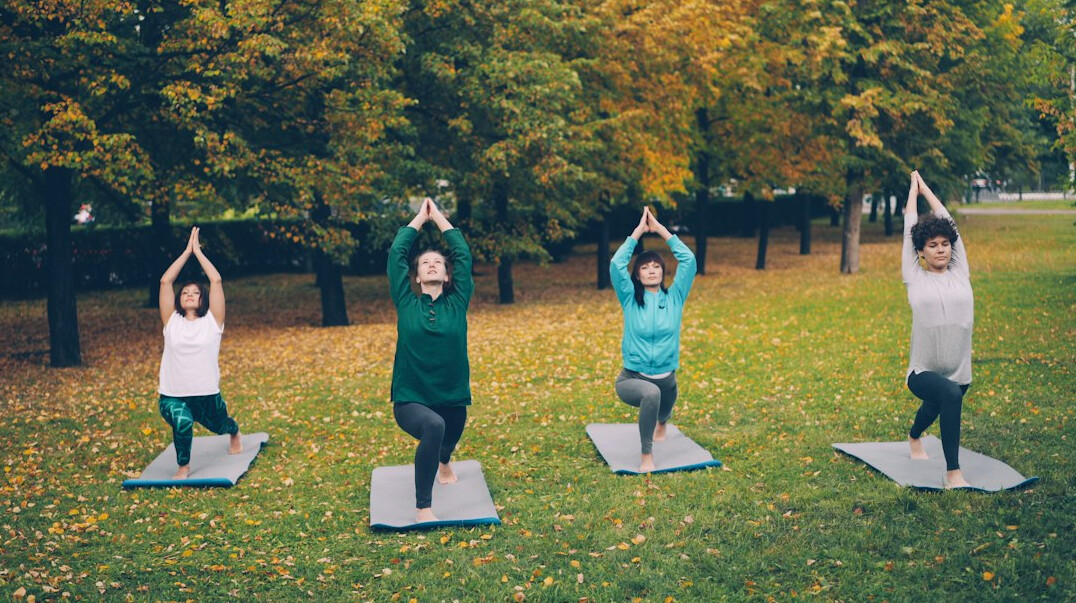 group fitness class outdoors